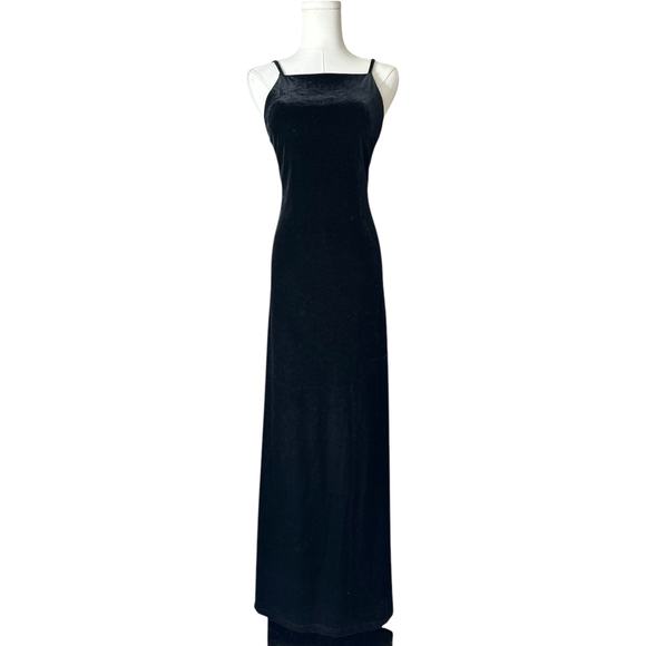 Vintage Y2K / 90s Formal Black Velvet Dress – GothGlam , Vintage Formal | 139 - Picture 1 of 8